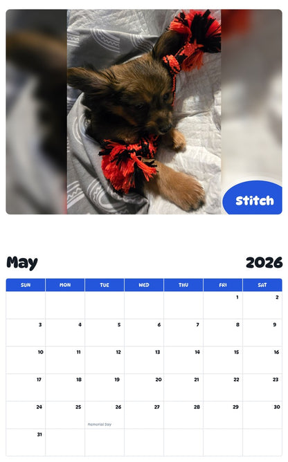 2026 - 2027 Stitch - Pawidols Pet Calendar