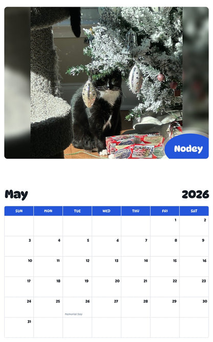 2026 - 2027 Nodey - Pawidols Pet Calendar