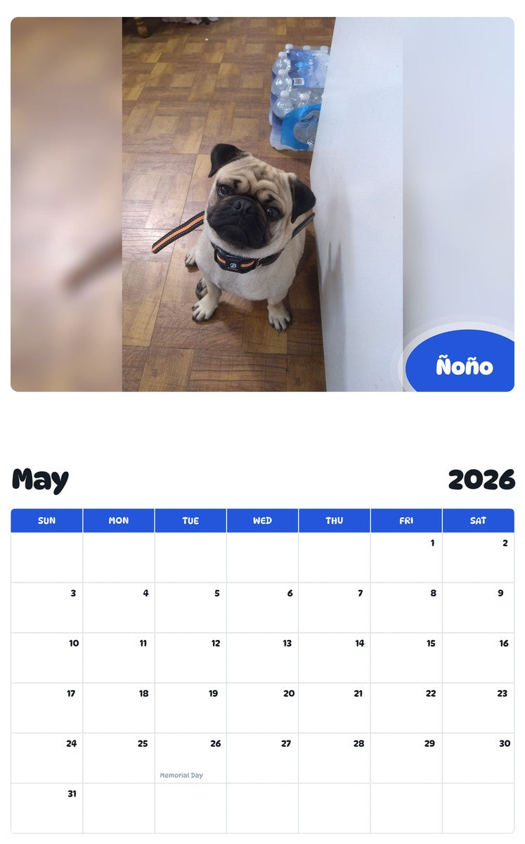 2026 - 2027 Ñoño - Pawidols Pet Calendar