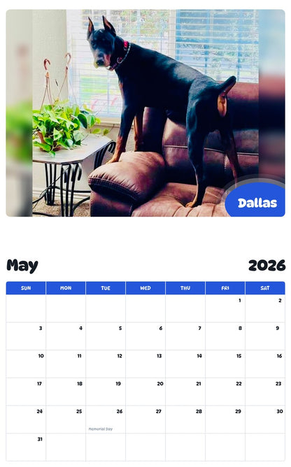 2026 - 2027 Dallas - Pawidols Pet Calendar