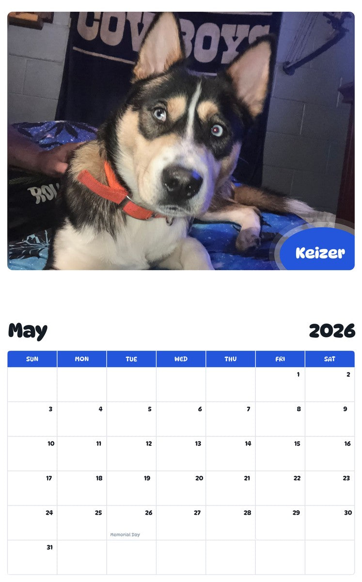 2026 - 2027 Keizer - Pawidols Pet Calendar