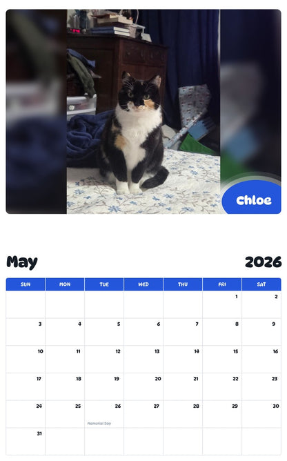 2026 - 2027 Chloe - Pawidols Pet Calendar
