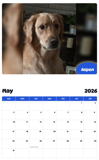 2026 - 2027 Aspen - Pawidols Pet Calendar