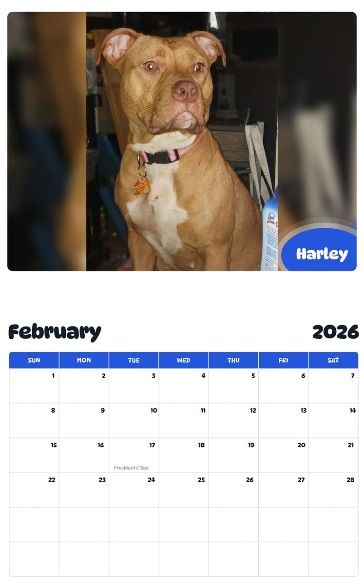 October 2025 - September 2026 Harley - Pawidols Pet Calendar