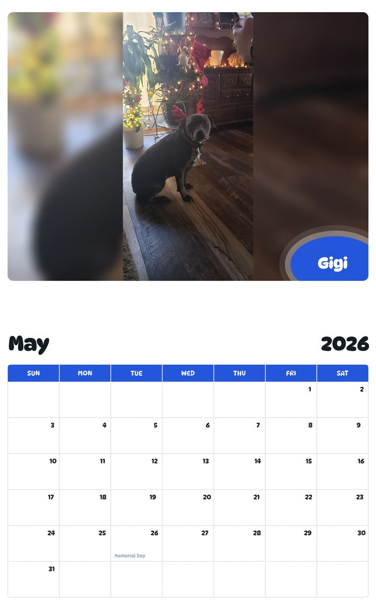 2026 - 2027 Gigi - Pawidols Pet Calendar