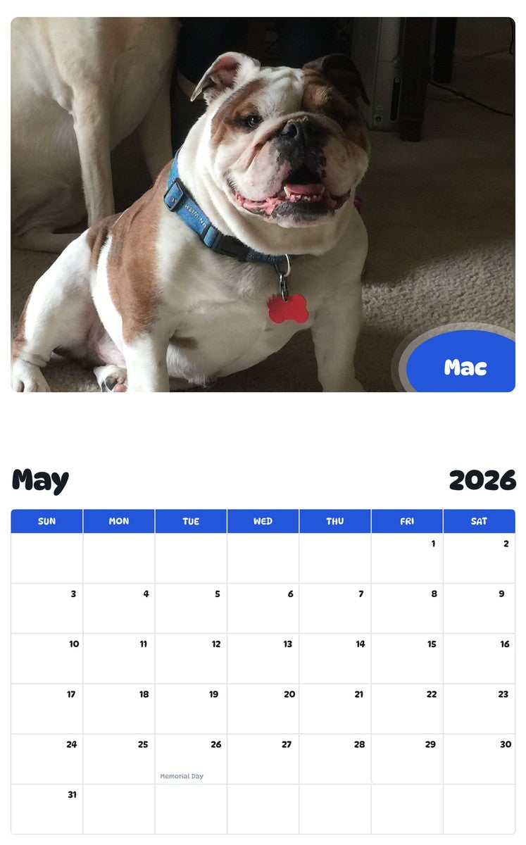 2026 - 2027 Mac - Pawidols Pet Calendar
