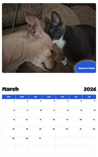 November 2025 - October 2026 Kaycee & Waya - Pawidols Pet Calendar