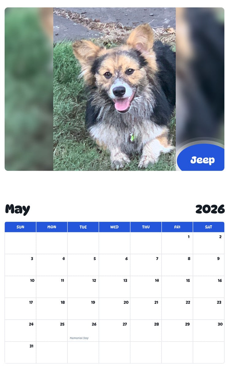 2026 - 2027 Jeep - Pawidols Pet Calendar