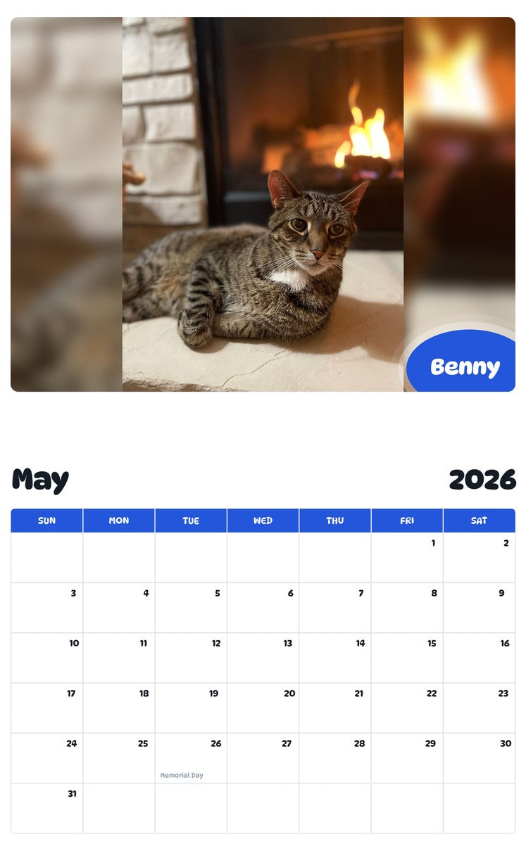 2026 - 2027 Benny - Pawidols Pet Calendar