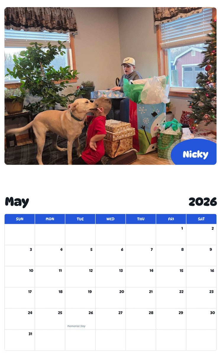 2026 - 2027 Nicky - Pawidols Pet Calendar