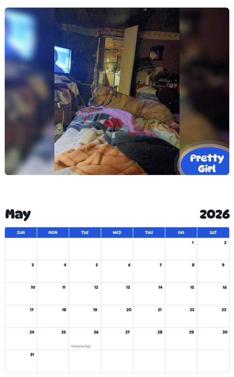 2026 - 2027 Pretty Girl - Pawidols Pet Calendar