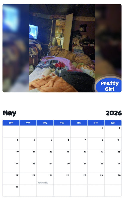 2026 - 2027 Pretty Girl - Pawidols Pet Calendar