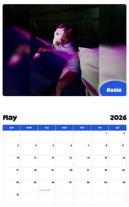 2026 - 2027 Rosie - Pawidols Pet Calendar