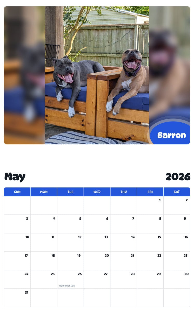 2026 - 2027 Barron - Pawidols Pet Calendar