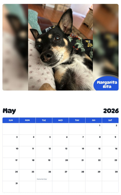 2026 - 2027 Margarita Rita - Pawidols Pet Calendar