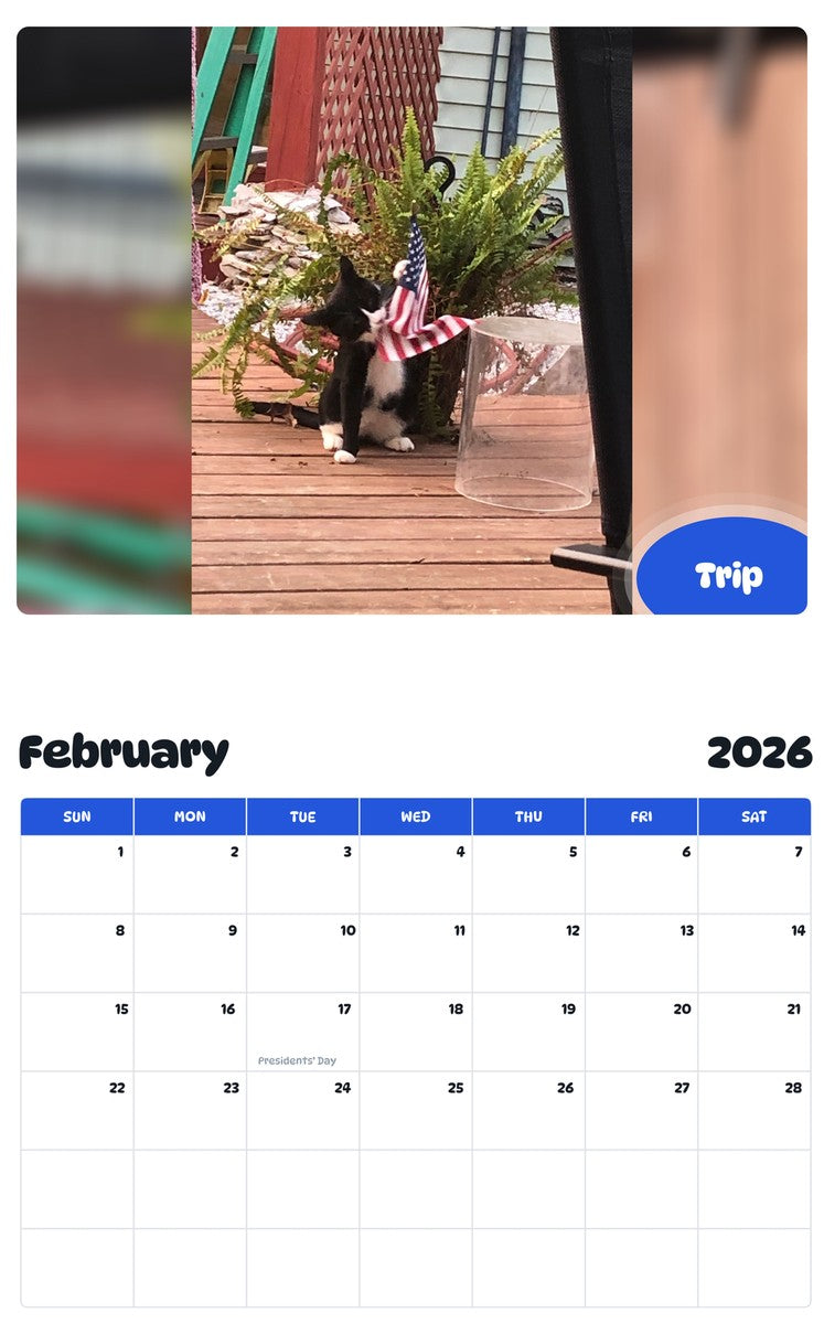 October 2025 - September 2026 Trip - Pawidols Pet Calendar