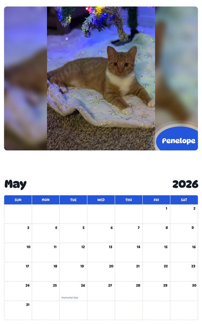 2026 - 2027 Penelope - Pawidols Pet Calendar