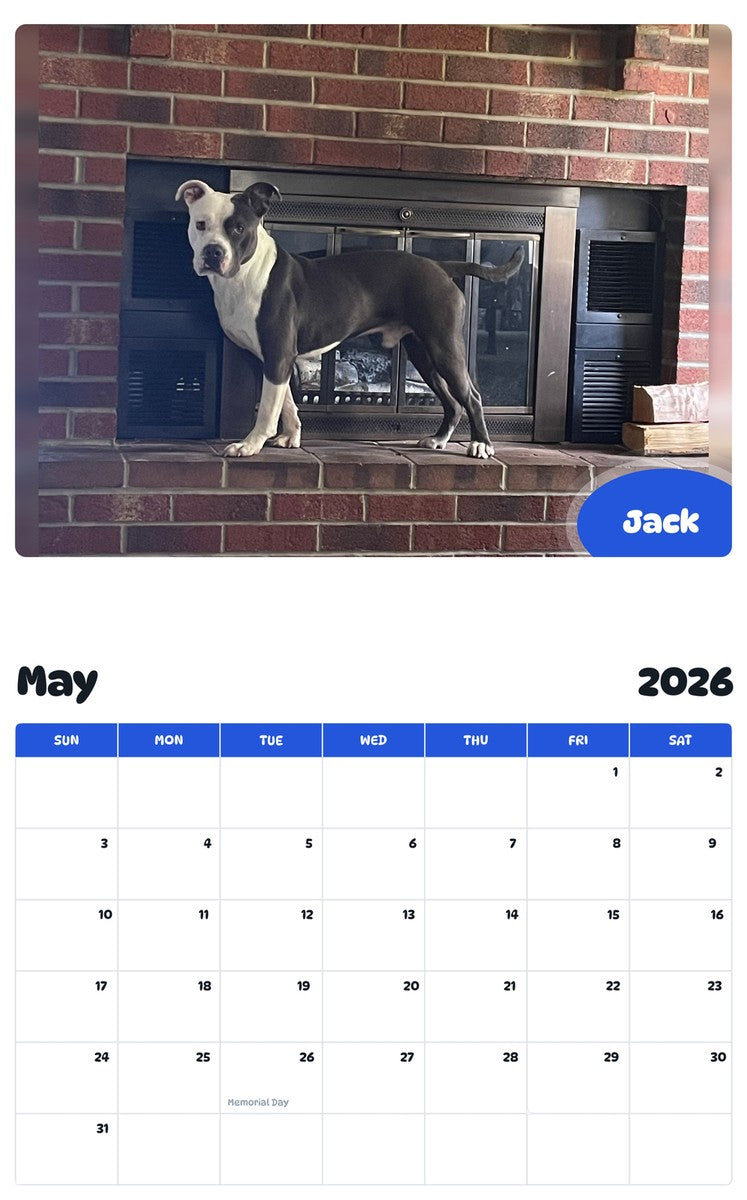 2026 - 2027 Jack - Pawidols Pet Calendar