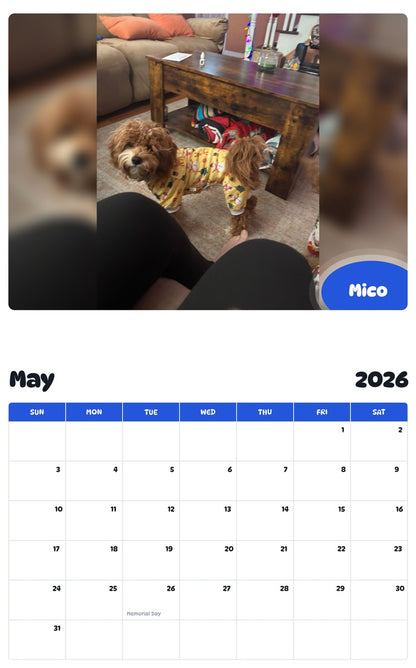 2026 - 2027 Mico - Pawidols Pet Calendar