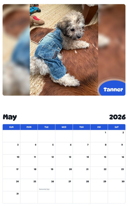 2026 - 2027 Tanner - Pawidols Pet Calendar