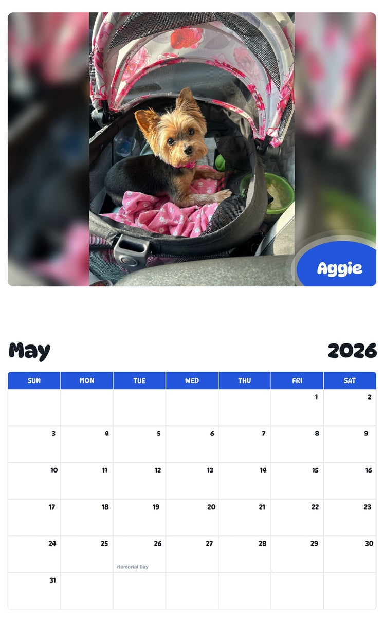 2026 - 2027 Aggie - Pawidols Pet Calendar