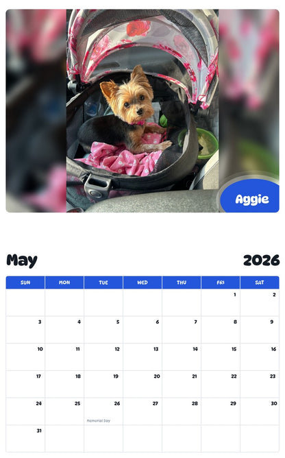 2026 - 2027 Aggie - Pawidols Pet Calendar