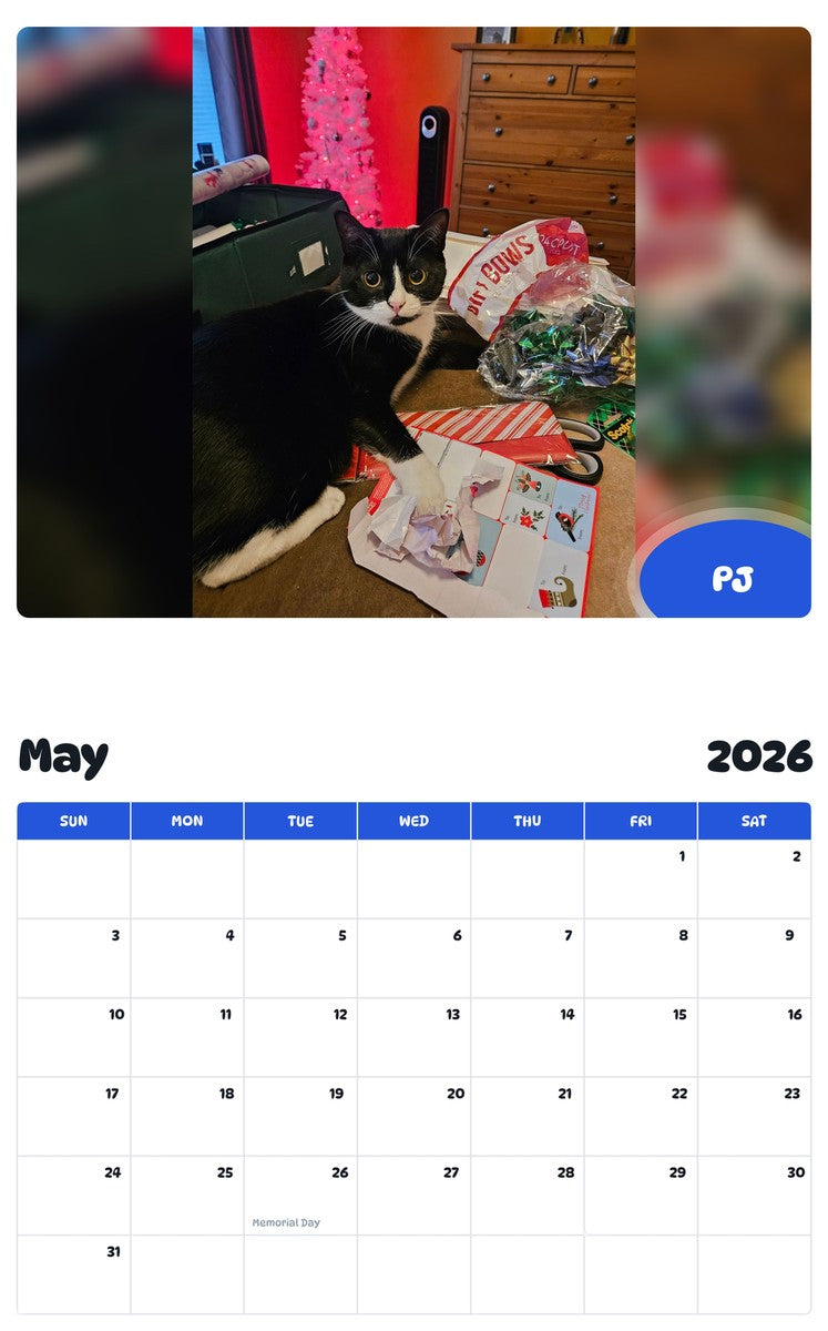 2026 - 2027 PJ - Pawidols Pet Calendar