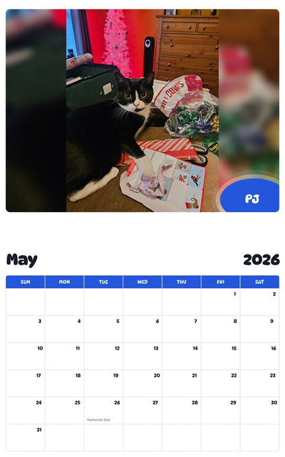 2026 - 2027 PJ - Pawidols Pet Calendar