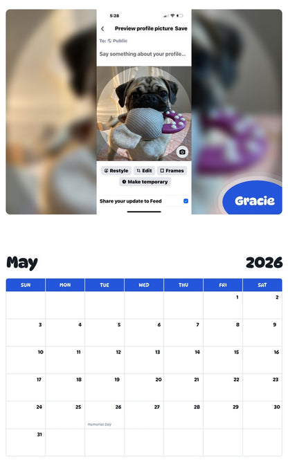2026 - 2027 Gracie - Pawidols Pet Calendar