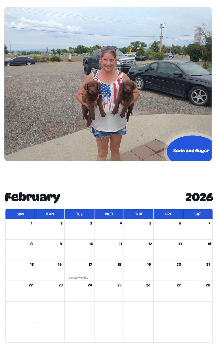 November 2025 - October 2026 Koda and Ruger - Pawidols Pet Calendar