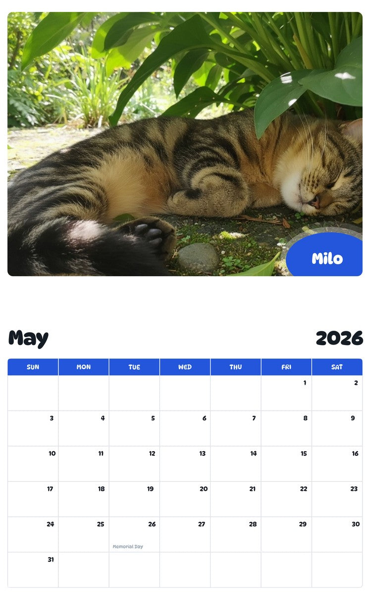 2026 - 2027 Milo - Pawidols Pet Calendar