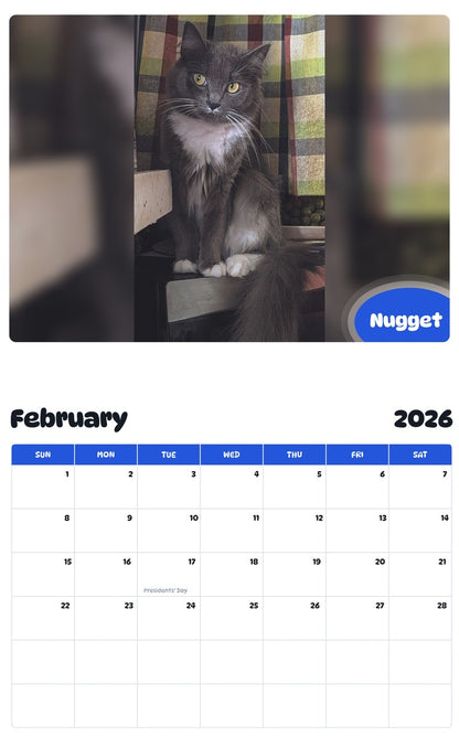 October 2025 - September 2026 Nugget - Pawidols Pet Calendar