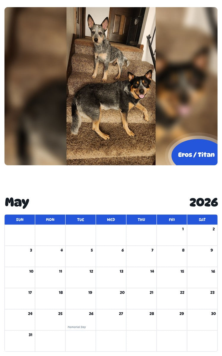 2026 - 2027 Eros / Titan - Pawidols Pet Calendar