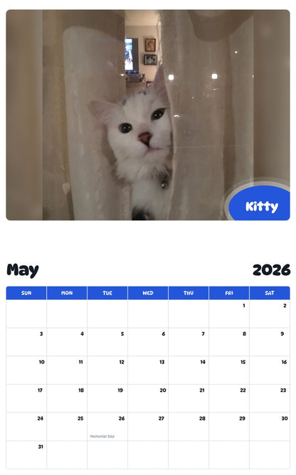 2026 - 2027 Kitty - Pawidols Pet Calendar
