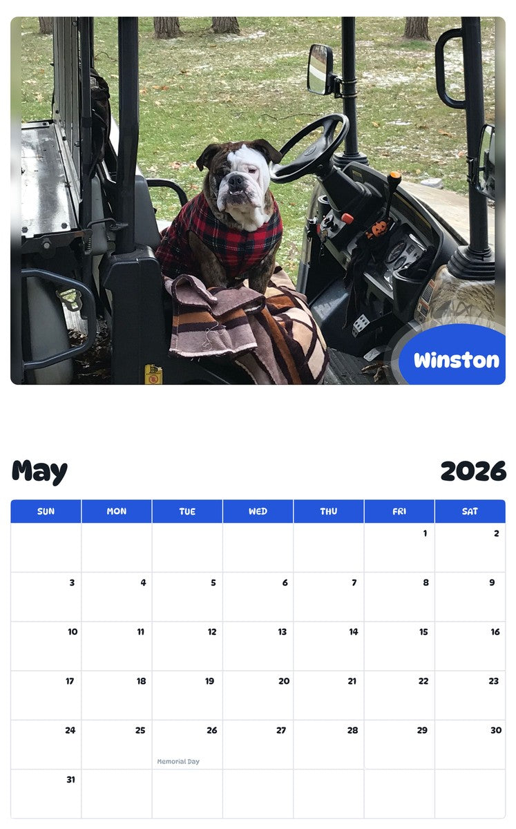 2026 - 2027 Winston - Pawidols Pet Calendar