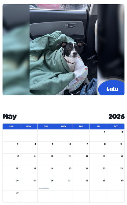 2026 - 2027 Lulu - Pawidols Pet Calendar