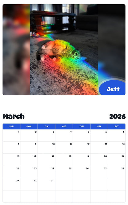 November 2025 - October 2026 Jett - Pawidols Pet Calendar
