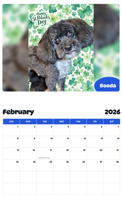 October 2025 - September 2026 Booda - Pawidols Pet Calendar