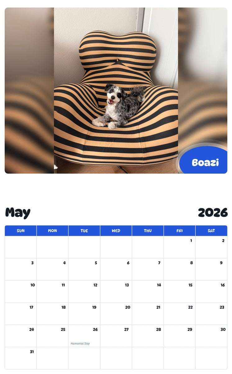 2026 - 2027 Boazi - Pawidols Pet Calendar