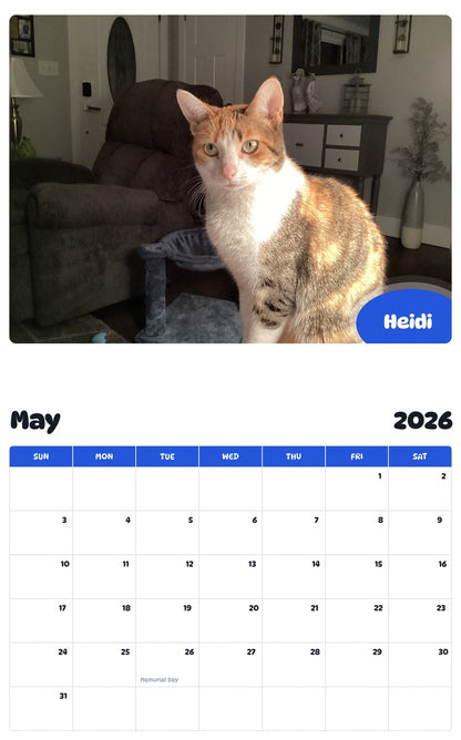 2026 - 2027 Heidi - Pawidols Pet Calendar