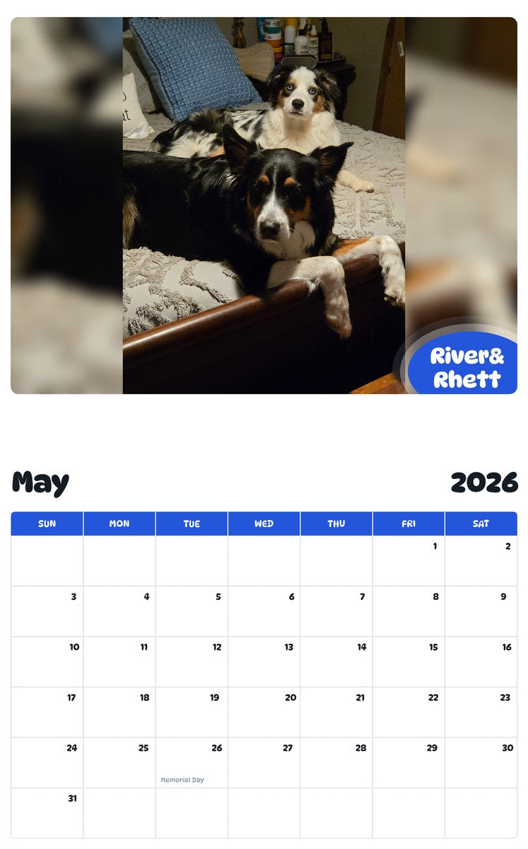 2026 - 2027 River& Rhett - Pawidols Pet Calendar