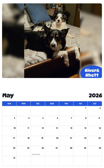 2026 - 2027 River& Rhett - Pawidols Pet Calendar