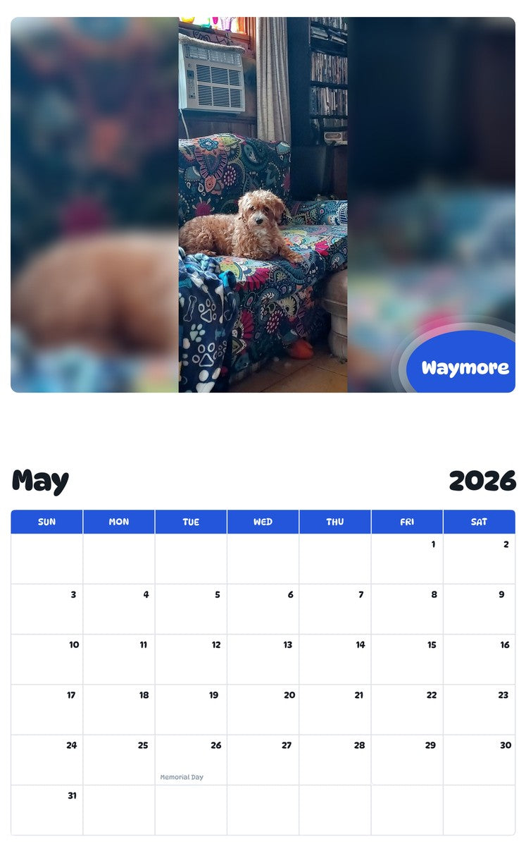 2026 - 2027 Waymore - Pawidols Pet Calendar
