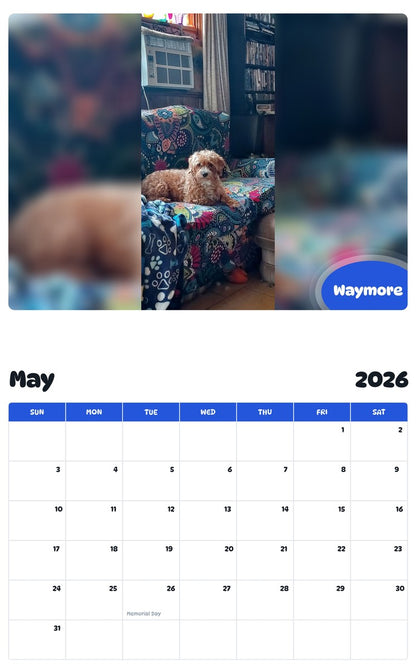 2026 - 2027 Waymore - Pawidols Pet Calendar