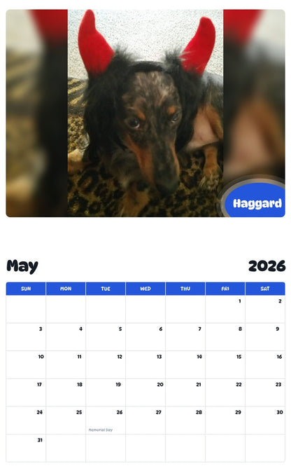 2026 - 2027 Haggard - Pawidols Pet Calendar