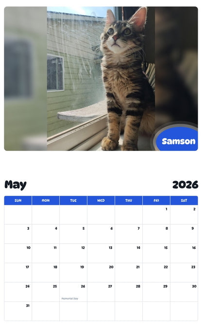 2026 - 2027 Samson - Pawidols Pet Calendar