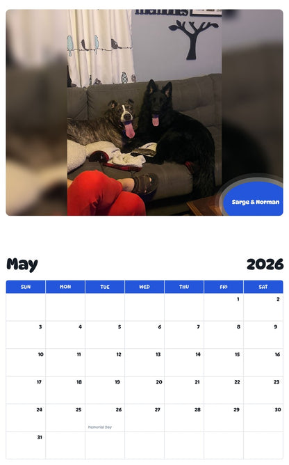 2026 - 2027 Sarge & Norman - Pawidols Pet Calendar