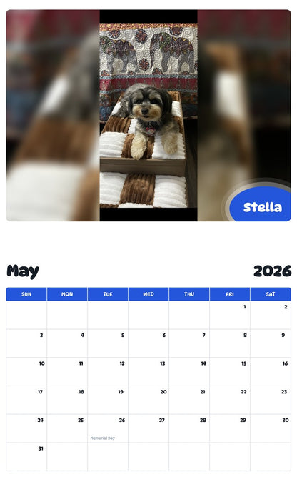 2026 - 2027 Stella - Pawidols Pet Calendar