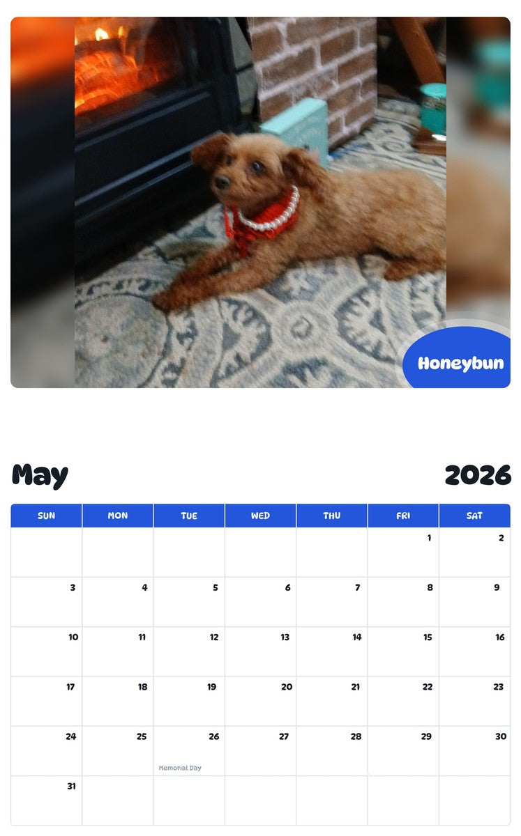 2026 - 2027 Honeybun - Pawidols Pet Calendar