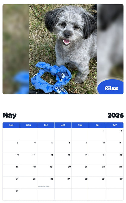 2026 - 2027 Rilee - Pawidols Pet Calendar